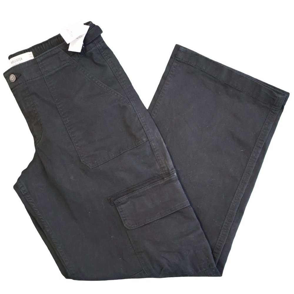 NWT‎ Hollister black low-rise baggy cargo pants women's 28 L
